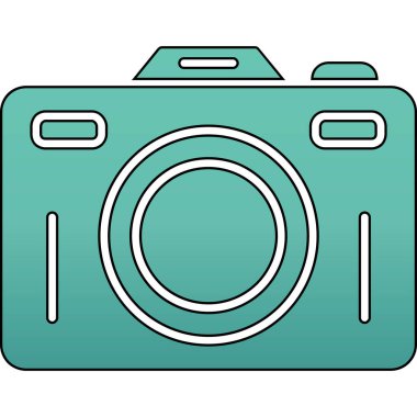 kamera fotoğraf ikonu. Web için fotoğraf çerçevesi vektör simgesinin özet çizimi