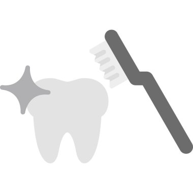 Diş fırçası ve diş ikonu ile izole edilmiş diş.
