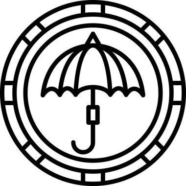 şemsiye simgesi, vektör illüstrasyonu