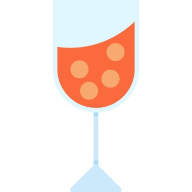 Şampanya cam vektör ikonu. düz biçim tasarımı.