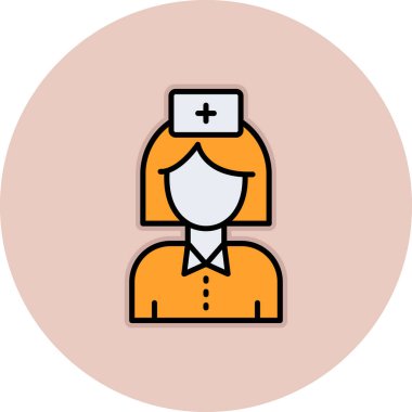 kişisel ve ticari kullanım için hemşire vektör simgesi simgesi vektör çizimi..