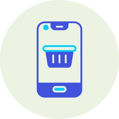 Mobil Alışveriş. Basit illüstrasyon