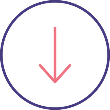 Ok aşağı. Basit illüstrasyon