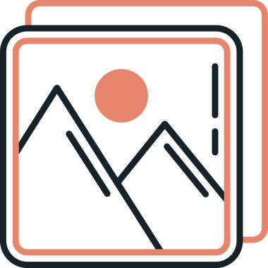 peyzaj ikonu vektör illüstrasyonu