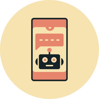 Mobil sohbet simgesi vektör illüstrasyonu