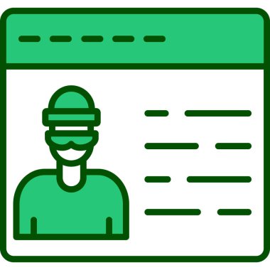 Bir kişi simgesinin yeşil arkaplanının vektör çizimi