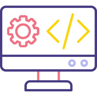 Kodlama geliştirme modern simgesi, vektör illüstrasyonu