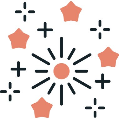 Havai fişekler. Web simgesi basit illüstrasyon