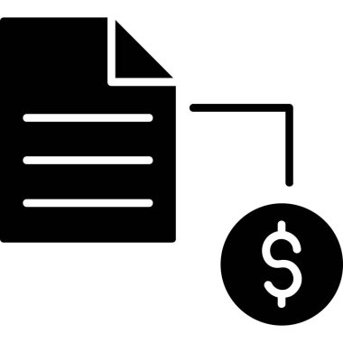 Dolar sembollü belge ve dolar vektör illüstrasyon tasarımı