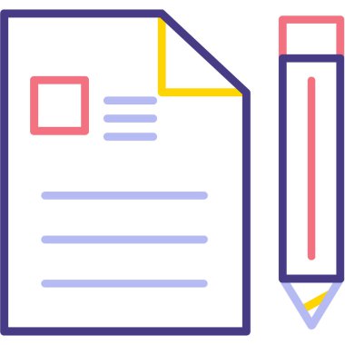 Bir belge simgesinin vektör illüstrasyonu