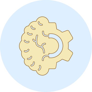 Beyin ikonu. vektör illüstrasyonu.