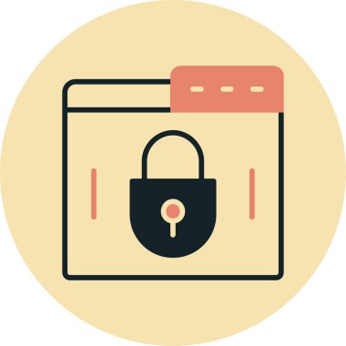 Modern simgeyle asma kilidin vektör çizimi