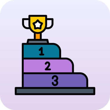 kupa düz simgesi, vektör illüstrasyonu