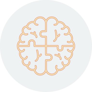 Beyin simgesi, vektör illüstrasyonu