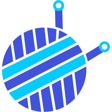 Mavi ve beyaz bir ikonun vektör illüstrasyonu