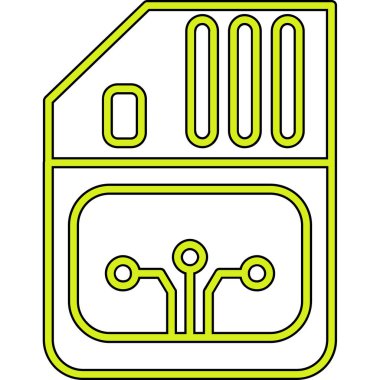 Bir benzin istasyonunun yeşil ve sarı ikonunun vektör çizimi