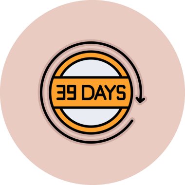 93 gün geri sayım simgesi, 93 gün simge, dijital geri sayım resmi.