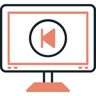 video oynatıcı düz simge vektör çizimi