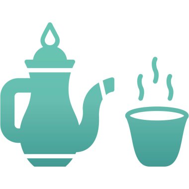 Bir fincan sıcak çay vektörü çizimi olan çaydanlık.