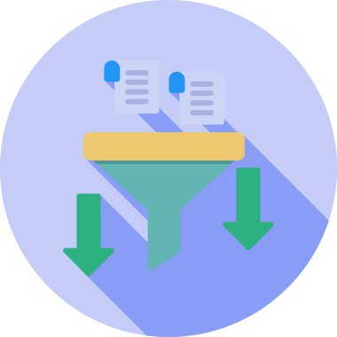 iş yönetimi düz simgesi, vektör illüstrasyonu,