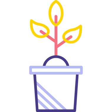 çiçek saksısı vektör simgesi