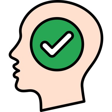 soru işareti simgesi olan baş, basit vektör illüstrasyonu