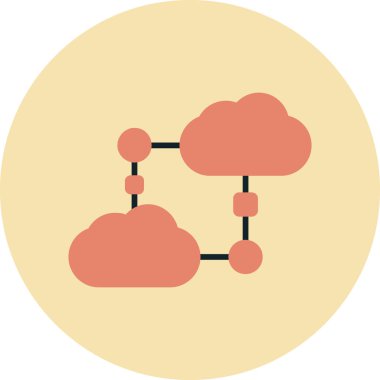 Bulut Hesaplama. Web simgesi basit illüstrasyon