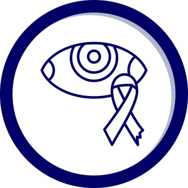 Göz ikonlu kanser kurdelesi