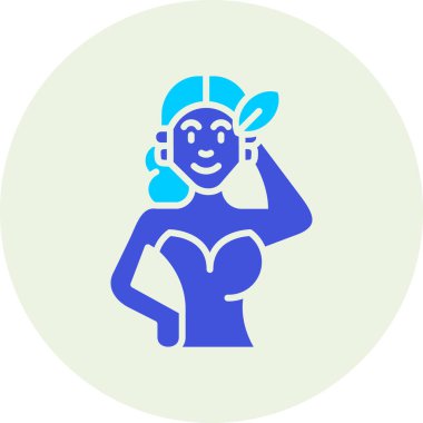 Kulaklık vektör illüstrasyon tasarımlı dişi avatar