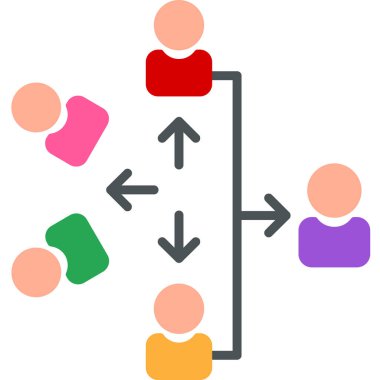 İş adamları düz simge, vektör, illüstrasyon