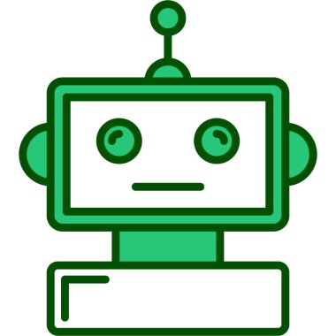 robot. Web simgesi basit illüstrasyon
