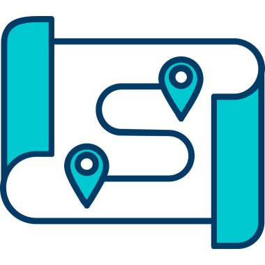 güzergah konumu simgesi doldurulmuş - taslak biçimi