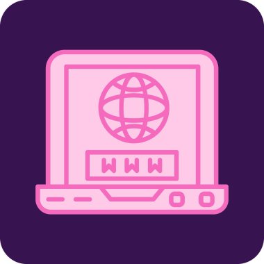 İnternet web simgesi, basit vektör illüstrasyonu