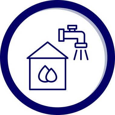 Su musluğu. Web simgesi basit illüstrasyon