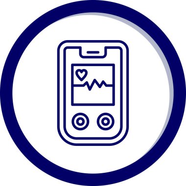 Kalp atış hızı monitörlü bir cep telefonunun vektör çizimi