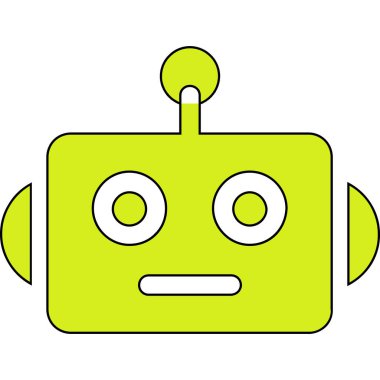 robot. Web simgesi basit illüstrasyon