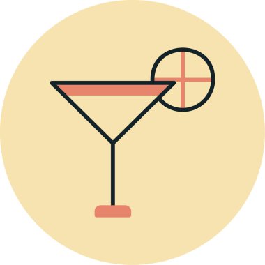 Kokteyl. Web simgesi vektör illüstrasyonu