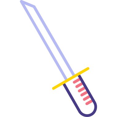 Kılıç vektör simgesi. beyaz arka plan ortaçağ kılıcında izole edilmiş vektör logosu