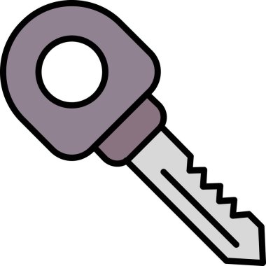 ev anahtarı güvenlik simgesi ana hat biçiminde