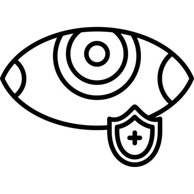 Göz koruma ikonu ana hat vektörü. Göz koruması