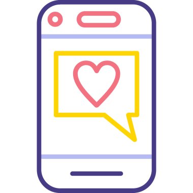 Mobil sohbet simgesi vektör illüstrasyonu