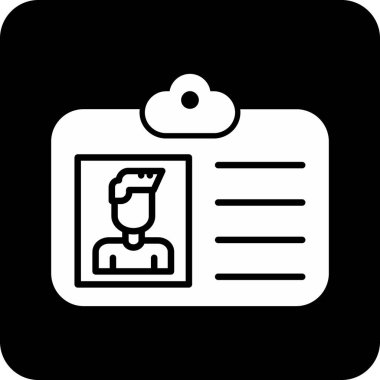 Kimlik kartı simgesi, vektör illüstrasyonu