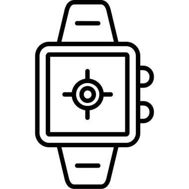 Akıllı saat simgesi ana hat vektörü. dijital saat