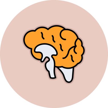 beyin vektörü düz çizim simgesi