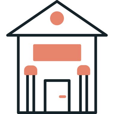 Bina. Web simgesi basit illüstrasyon