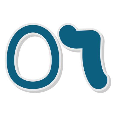 Beyaz arkaplan ile mavi harfin vektör illüstrasyonu.