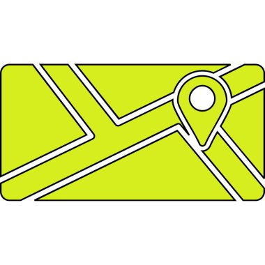 Harita işaretleyici simgesi. Web için yol vektör simgelerinin özet çizimi