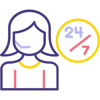 Yüz numaraları ve takvim ikonu vektör illüstrasyon tasarımı olan kadın