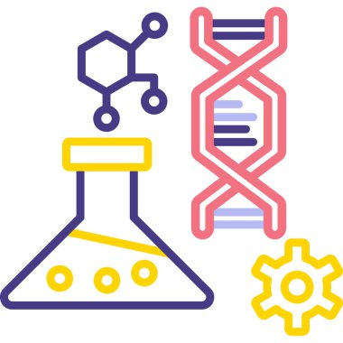 Kimya bilimi simgesi, vektör illüstrasyonu