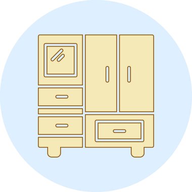 Kabine ikonu vektör illüstrasyonu